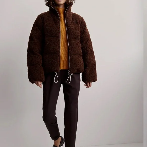 Varley Wilkins Brown Sherpa Jacket - Picture 3 of 5